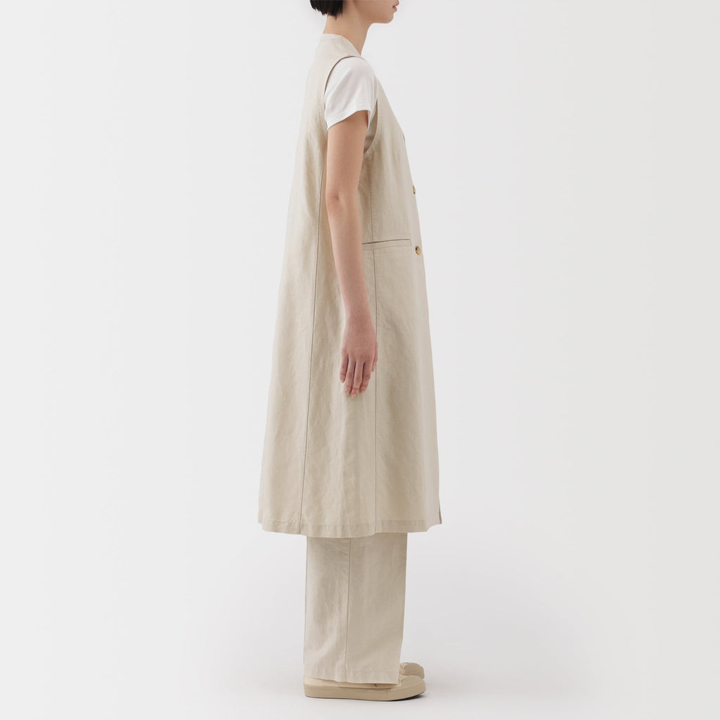 Women's Hemp Blend Twill Long Gilet
