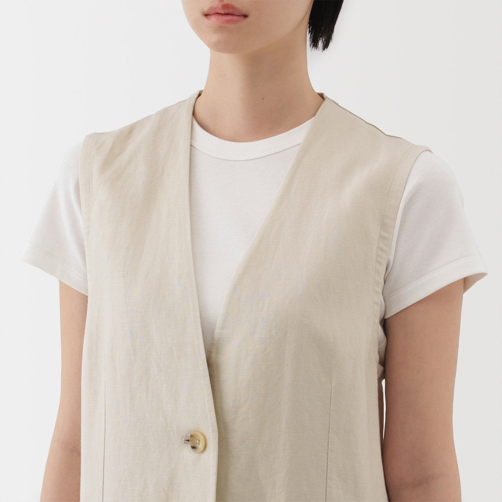Women's Hemp Blend Twill Long Gilet