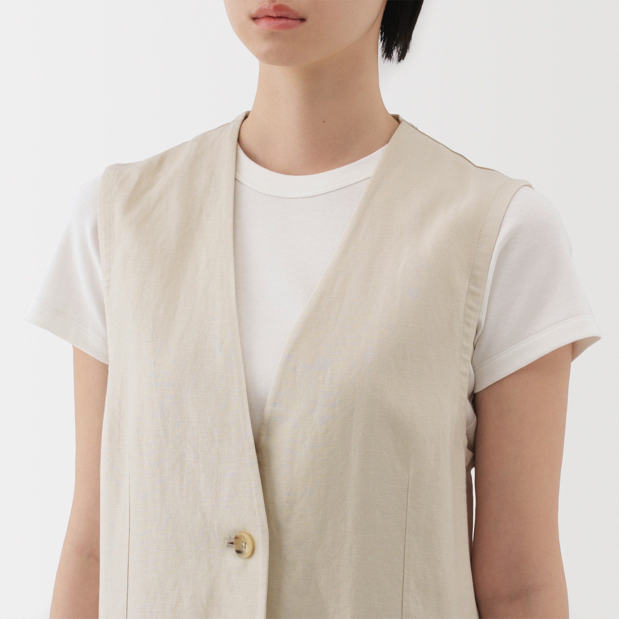 Women's Hemp Blend Twill Long Gilet