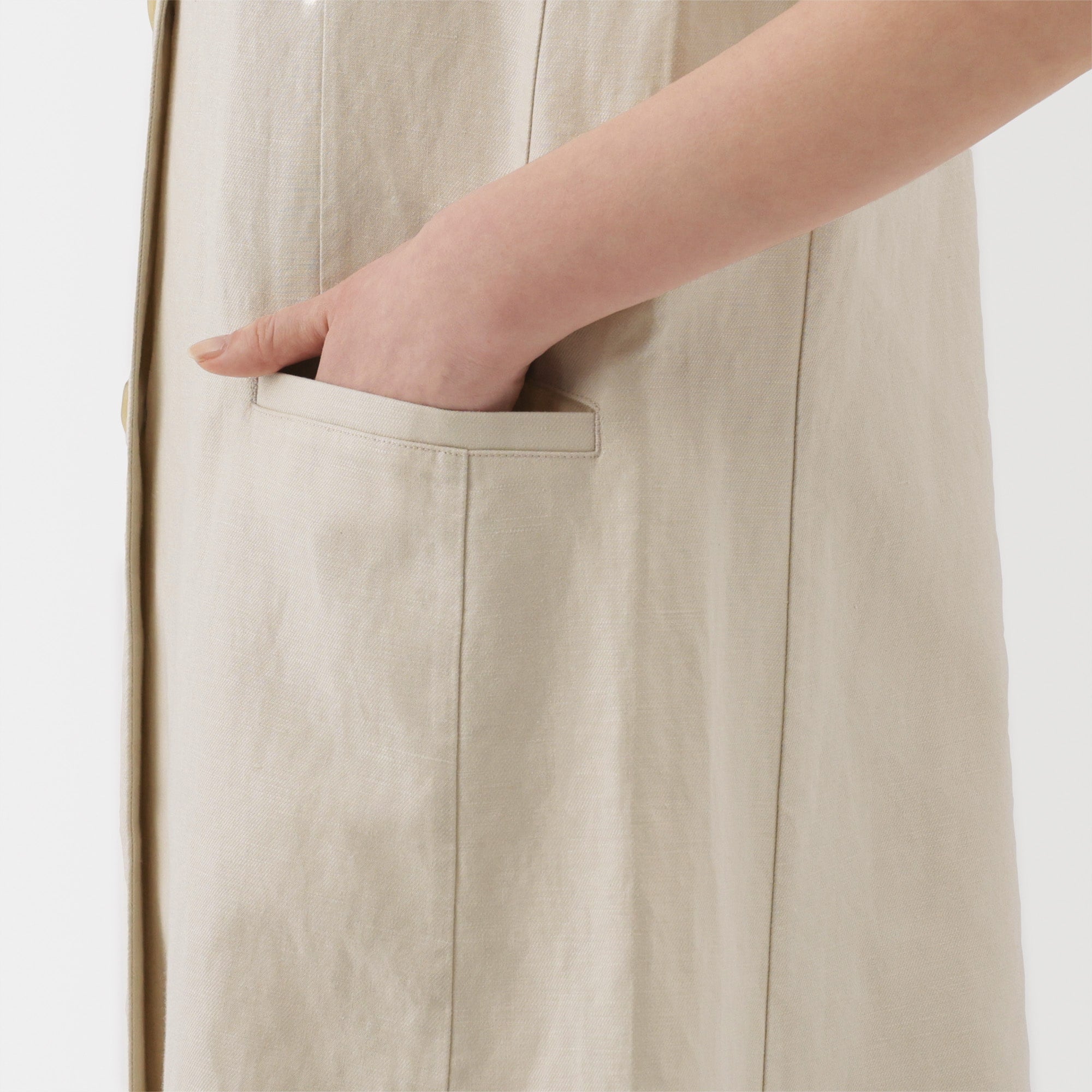Women's Hemp Blend Twill Long Gilet