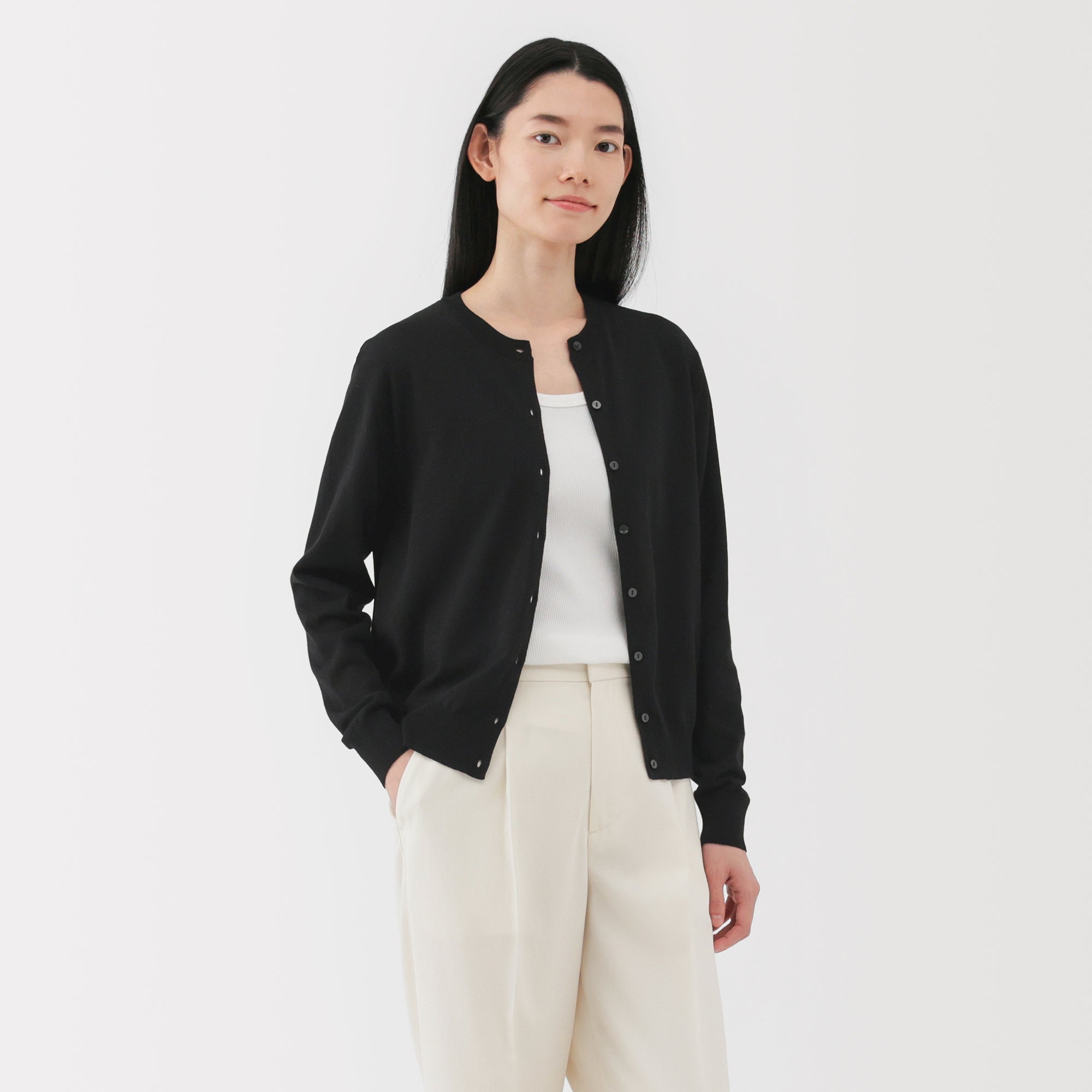 Women's High Twist Crewneck Cardigan