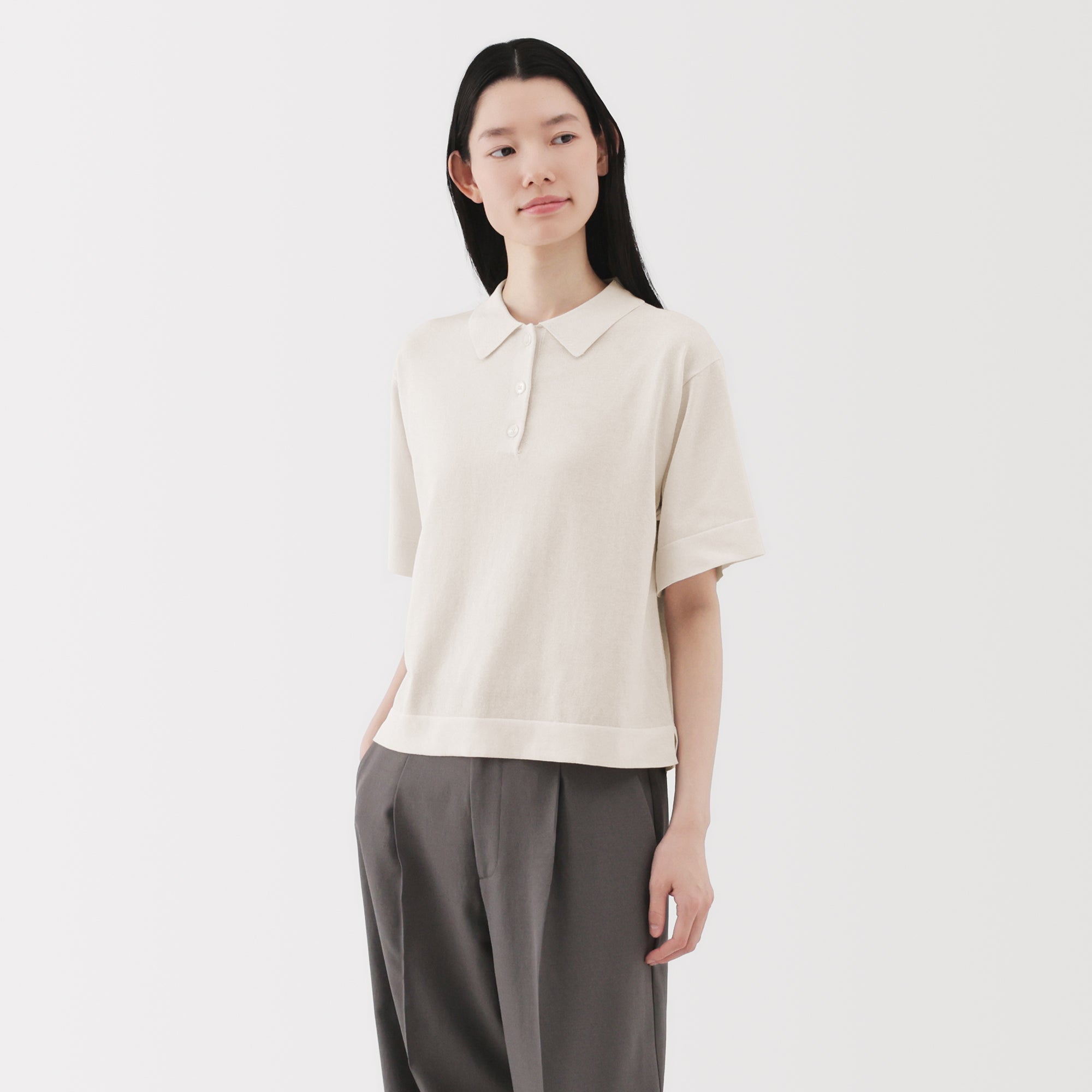 Women's Light Knit Polo Jumper