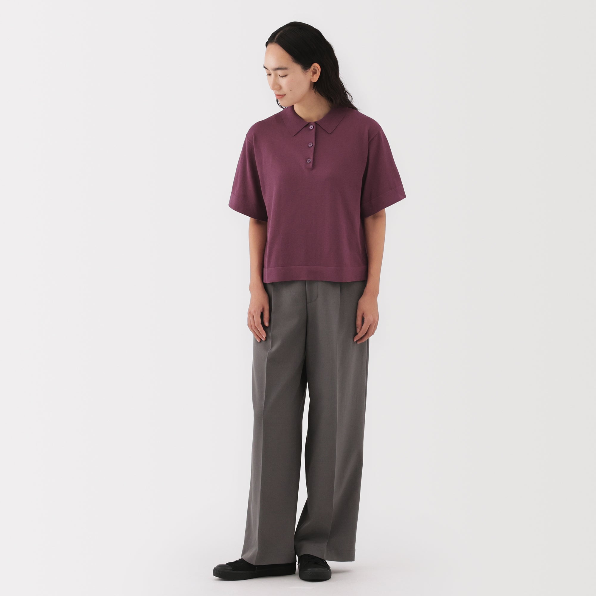 Women's Light Knit Polo Jumper
