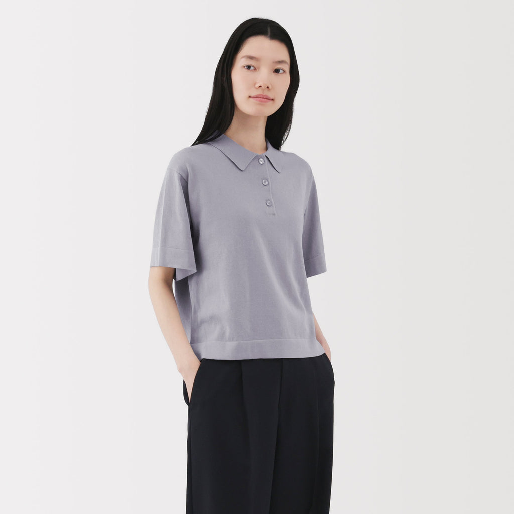 Women's Light Knit Polo Jumper