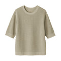 Women's Linen Blend Mesh Half Sleeve Sweater