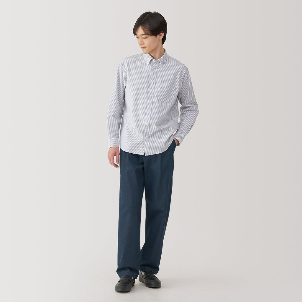 Men's Indigo Darted Wide Pants