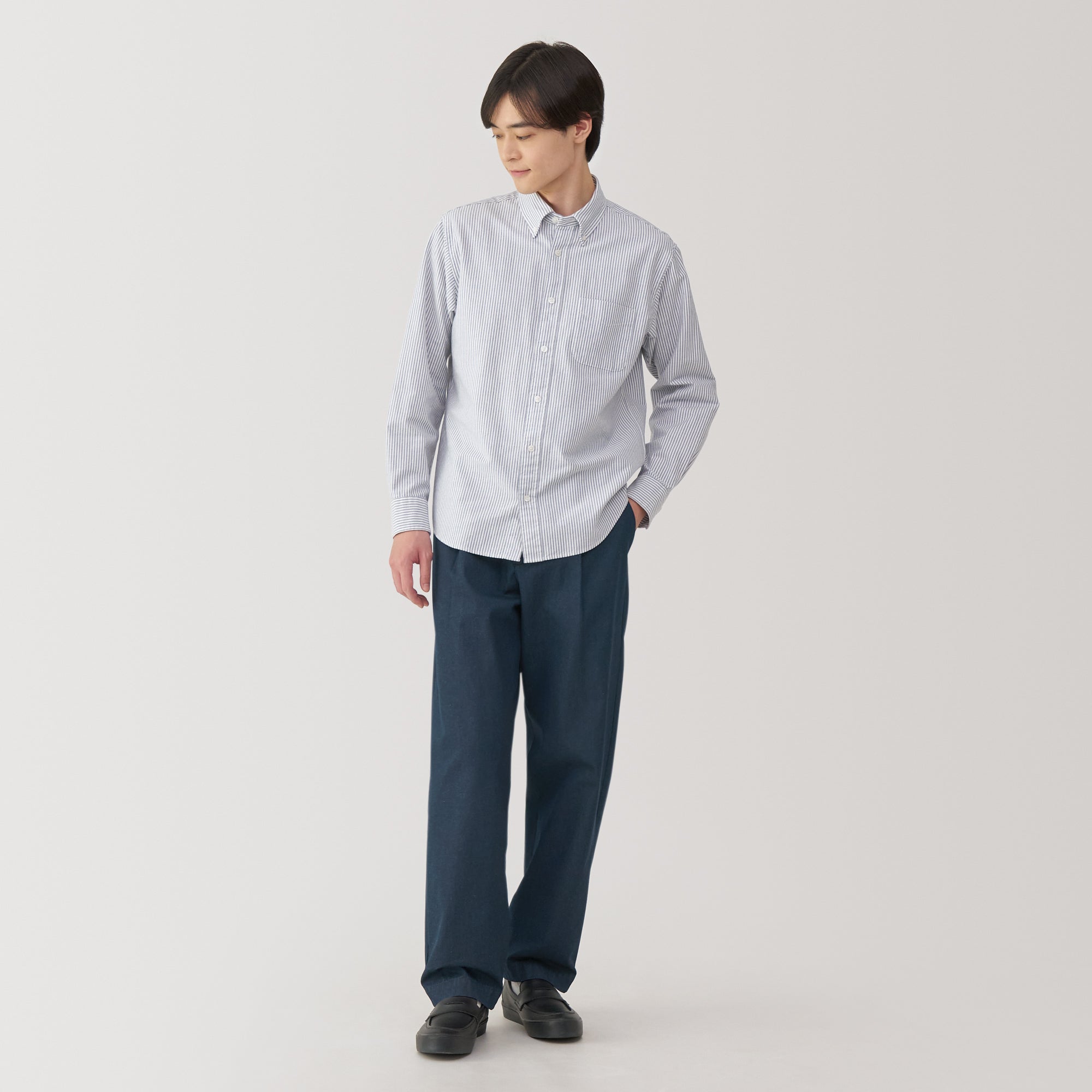 Men's Indigo Darted Wide Pants