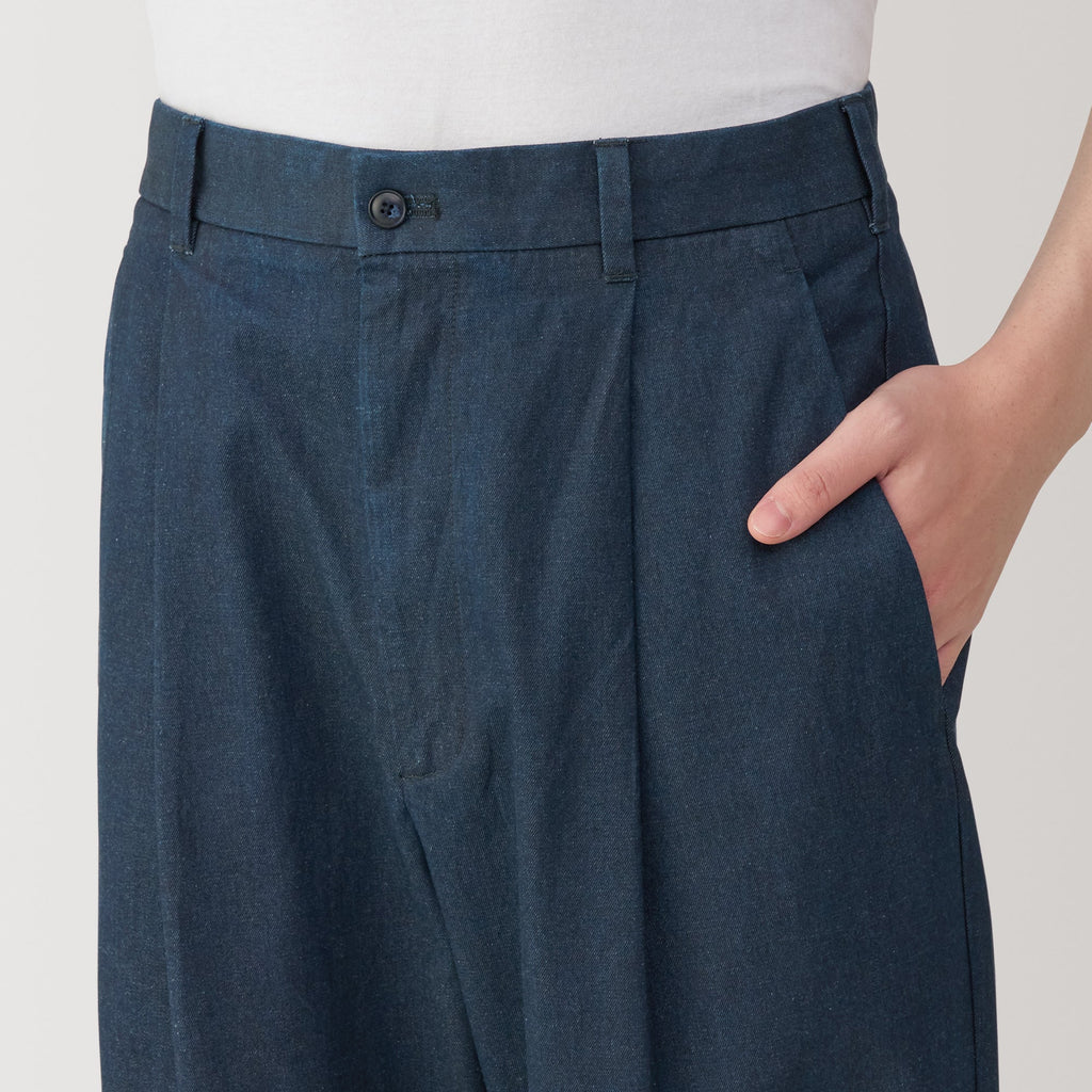 Men's Indigo Darted Wide Pants