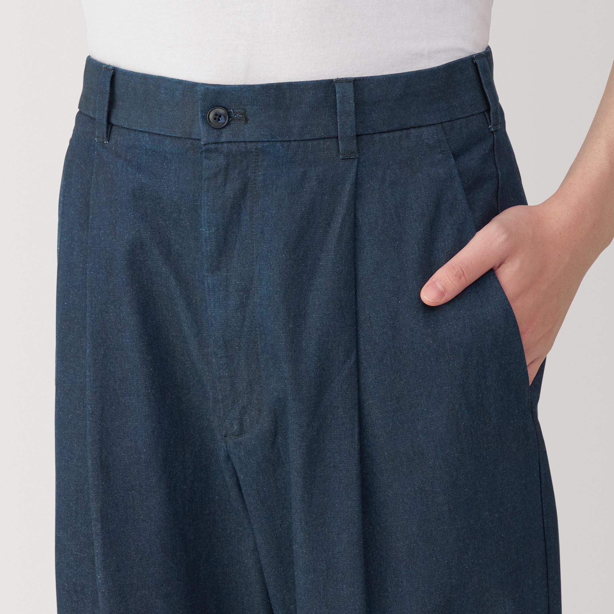 Men's Indigo Darted Wide Pants