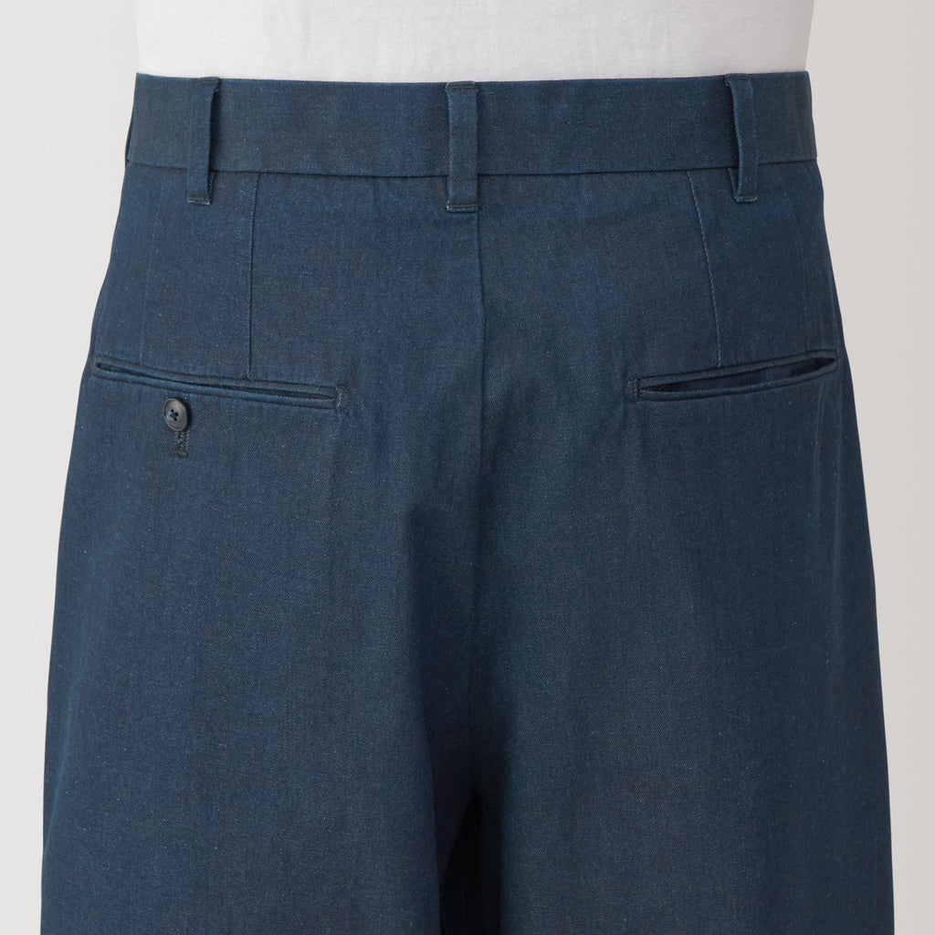 Men's Indigo Darted Wide Pants