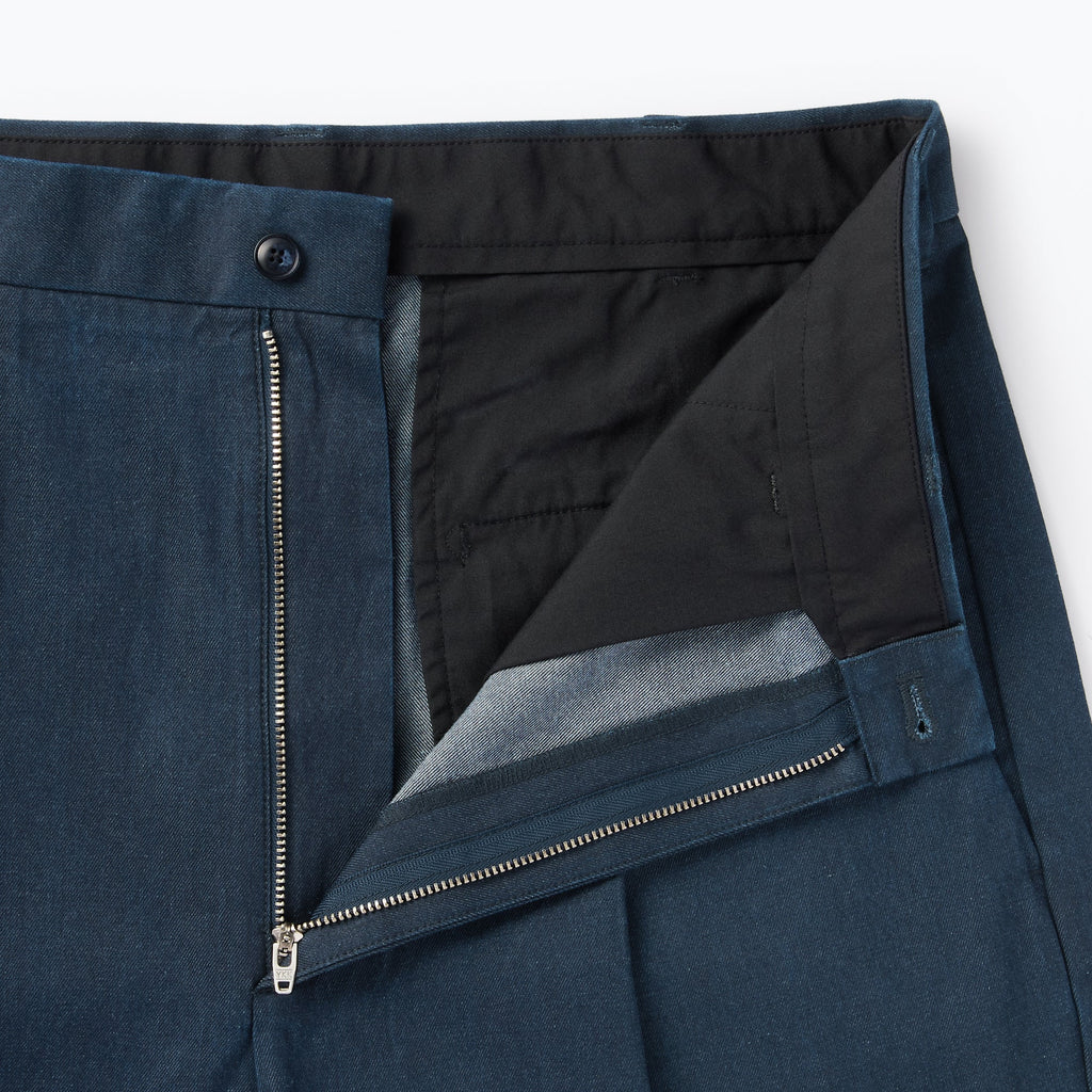 Men's Indigo Darted Wide Pants