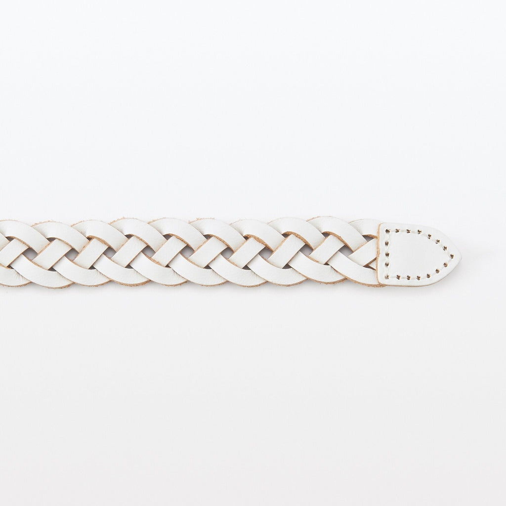 Vegetable Tannin Leather Hand-Knitted Skinny Belt