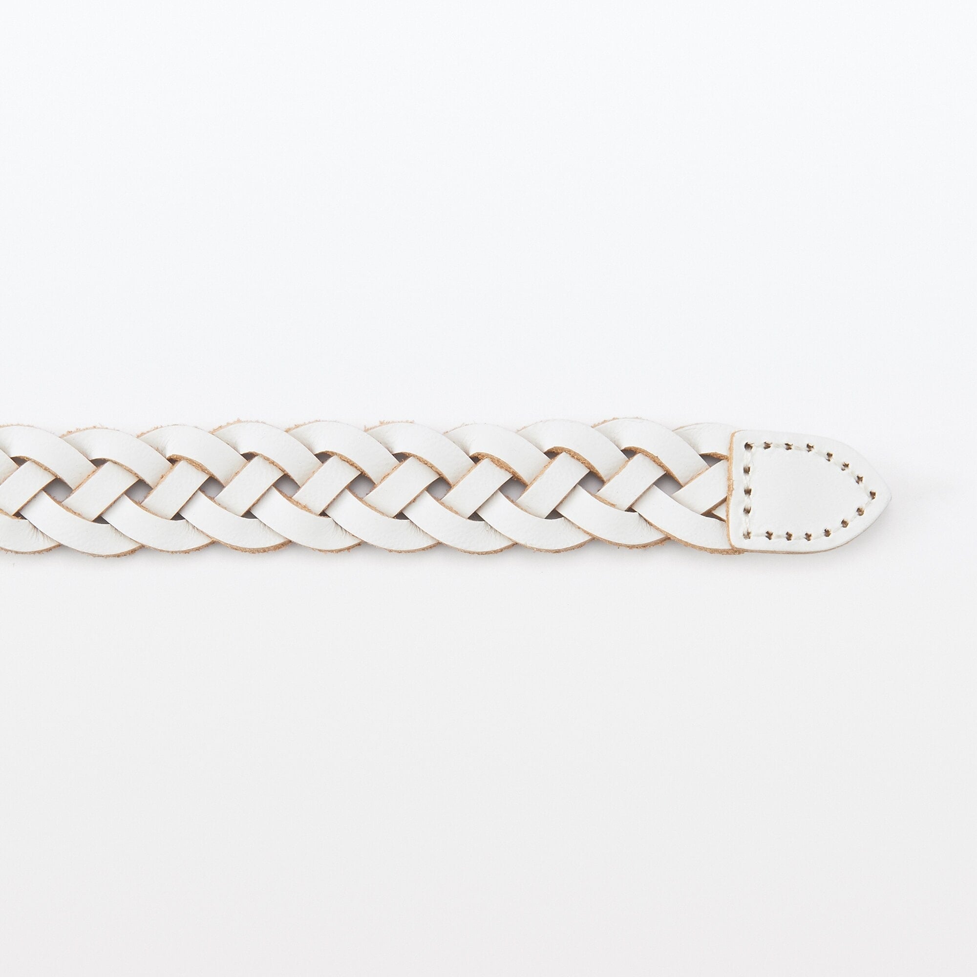 Vegetable Tannin Leather Hand-Knitted Skinny Belt