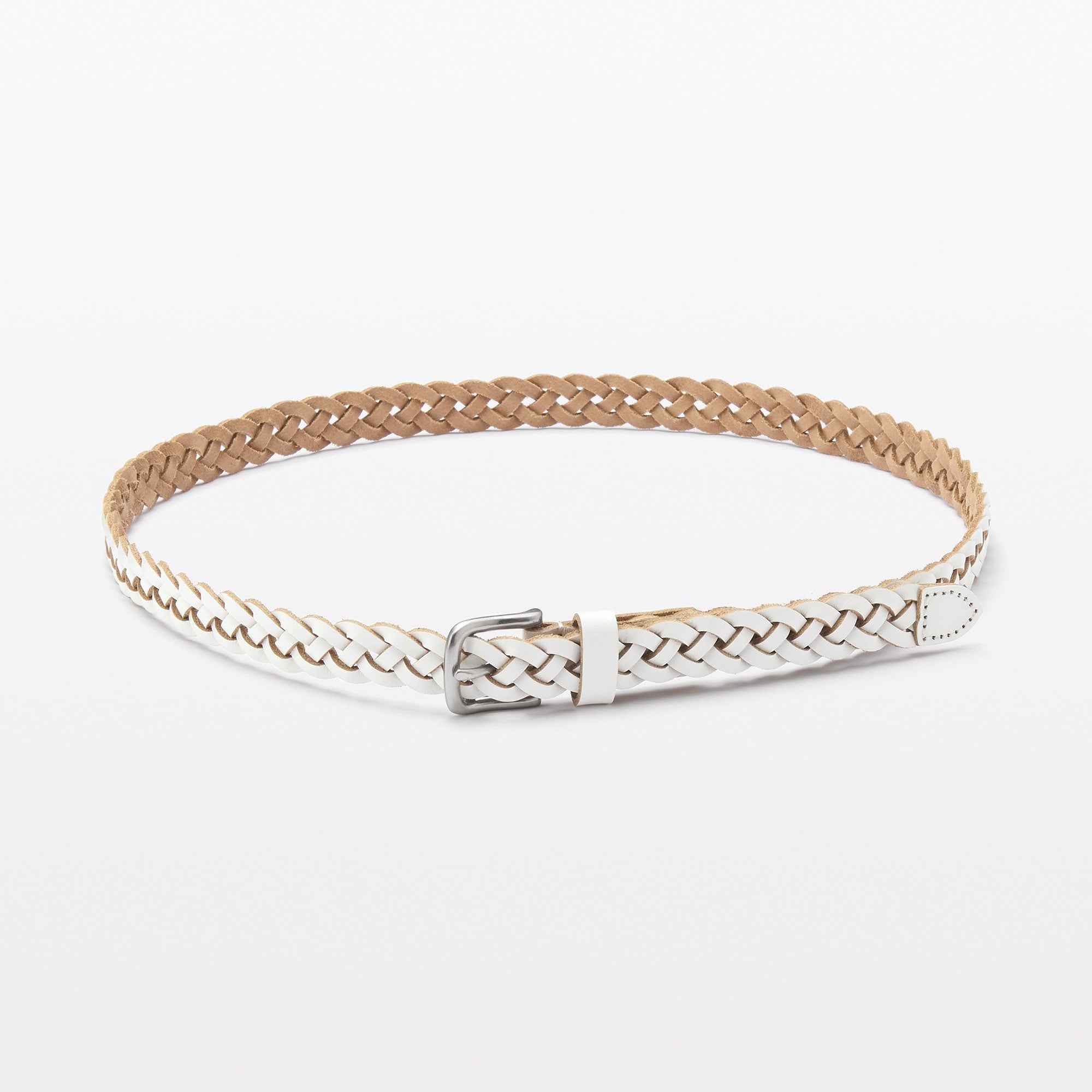 Vegetable Tannin Leather Hand-Knitted Skinny Belt