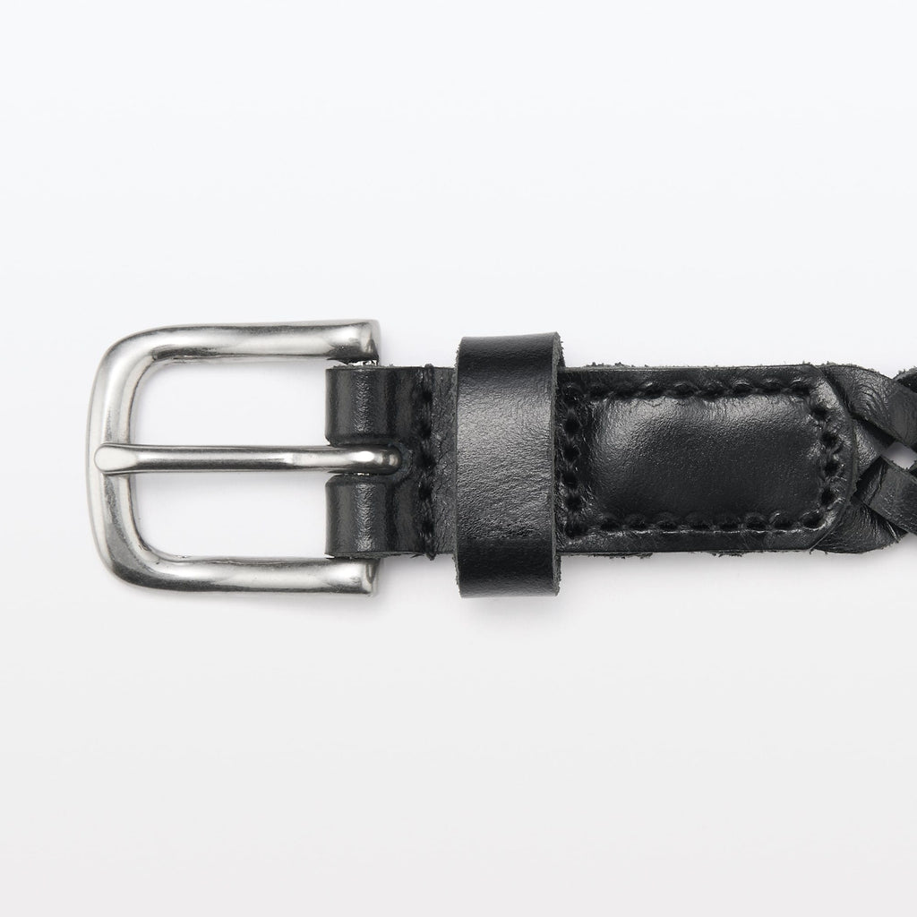 Vegetable Tannin Leather Hand-Knitted Skinny Belt