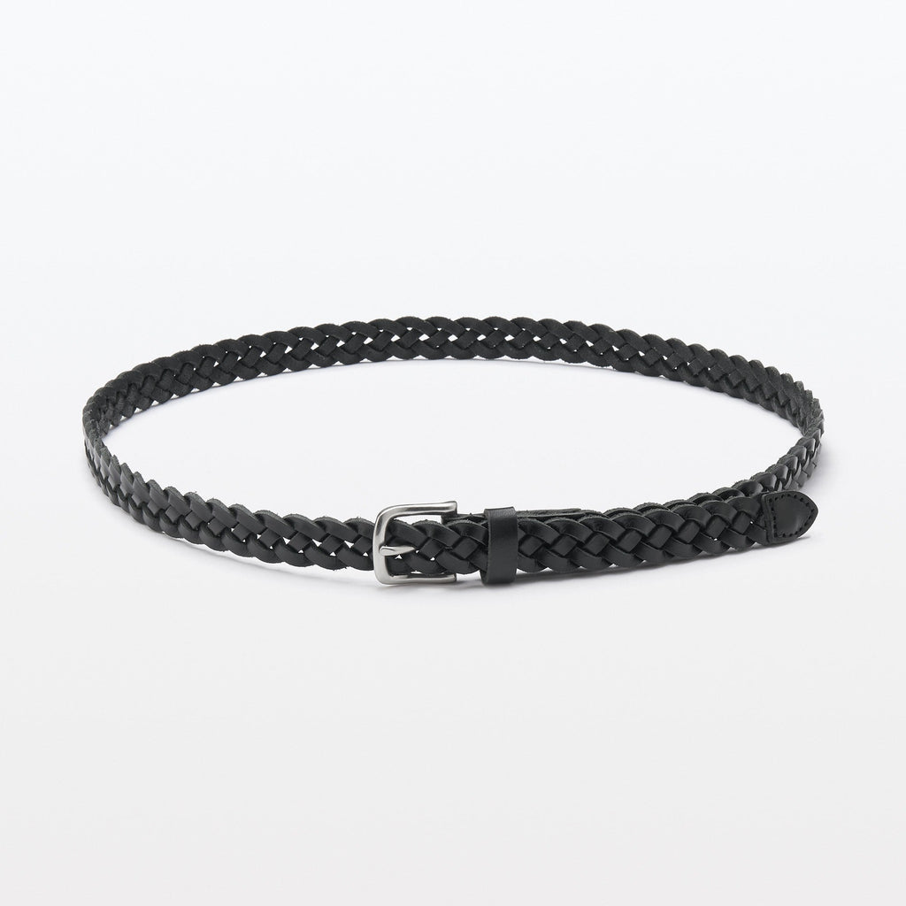 Vegetable Tannin Leather Hand-Knitted Skinny Belt