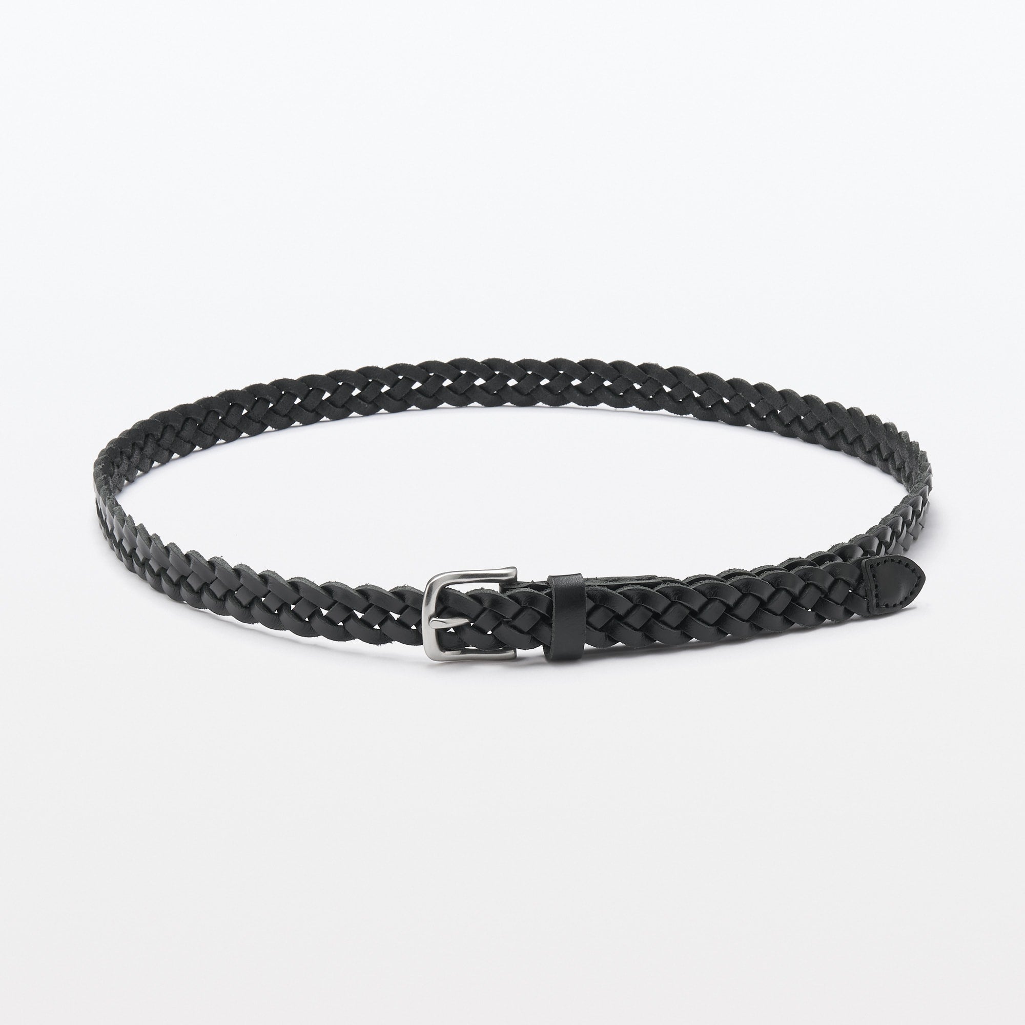 Vegetable Tannin Leather Hand-Knitted Skinny Belt