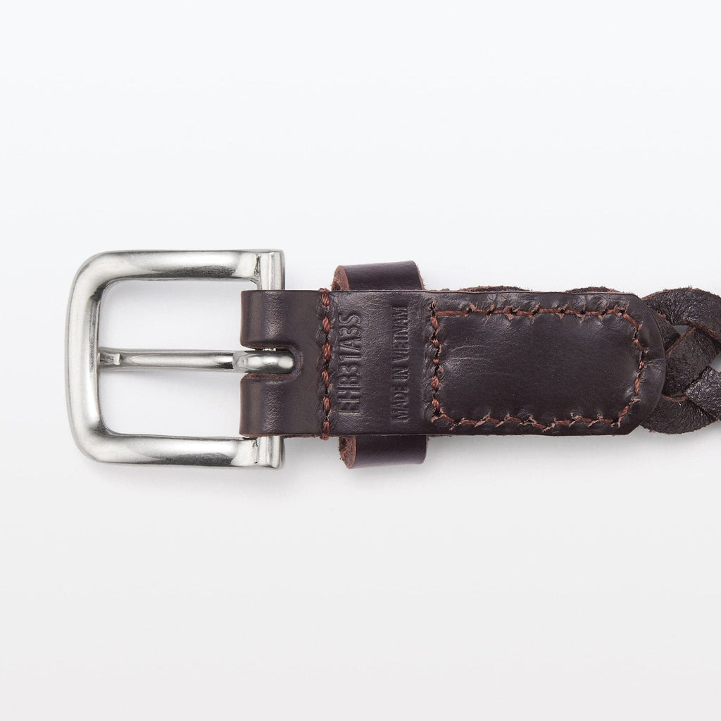Vegetable Tannin Leather Hand-Knitted Skinny Belt