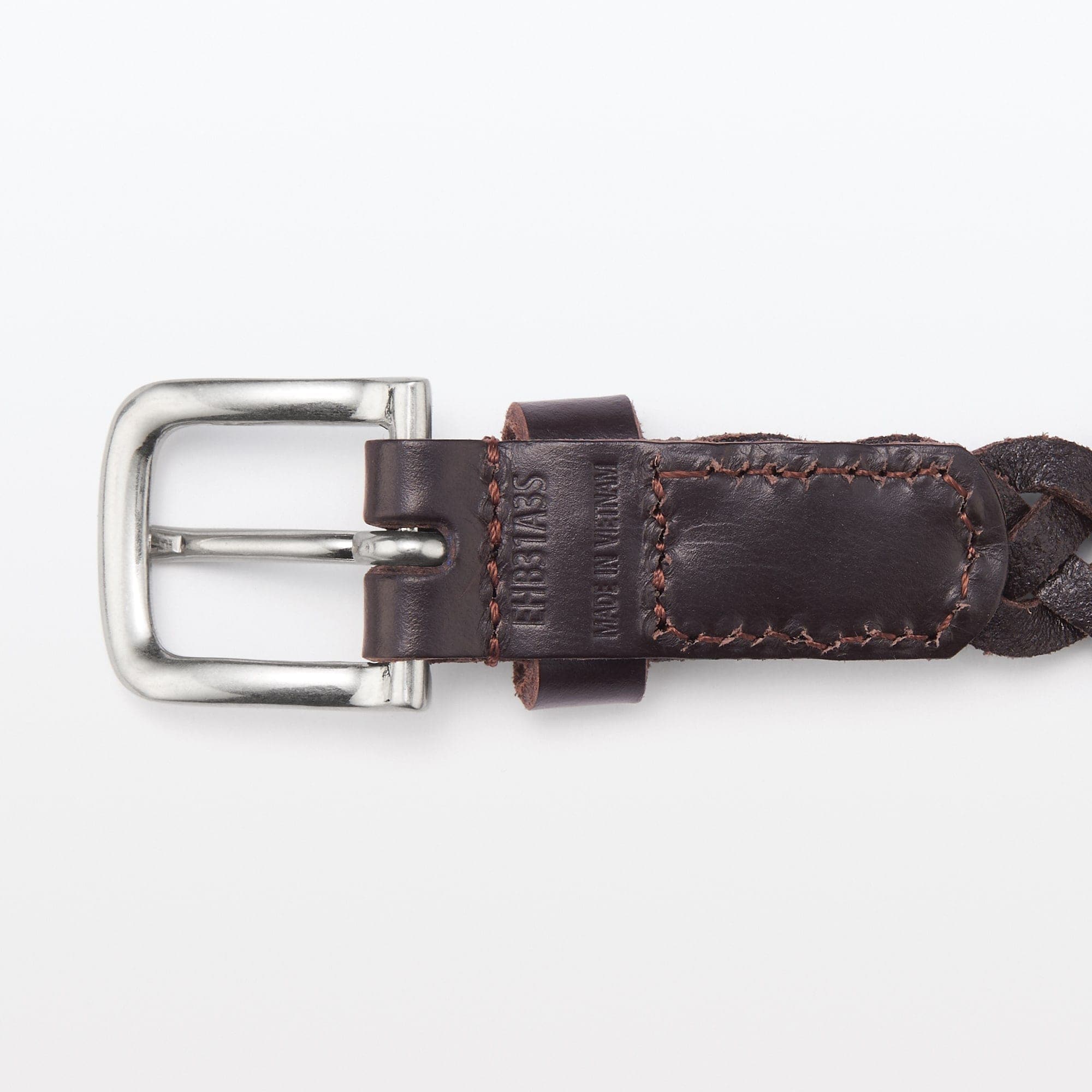 Vegetable Tannin Leather Hand-Knitted Skinny Belt