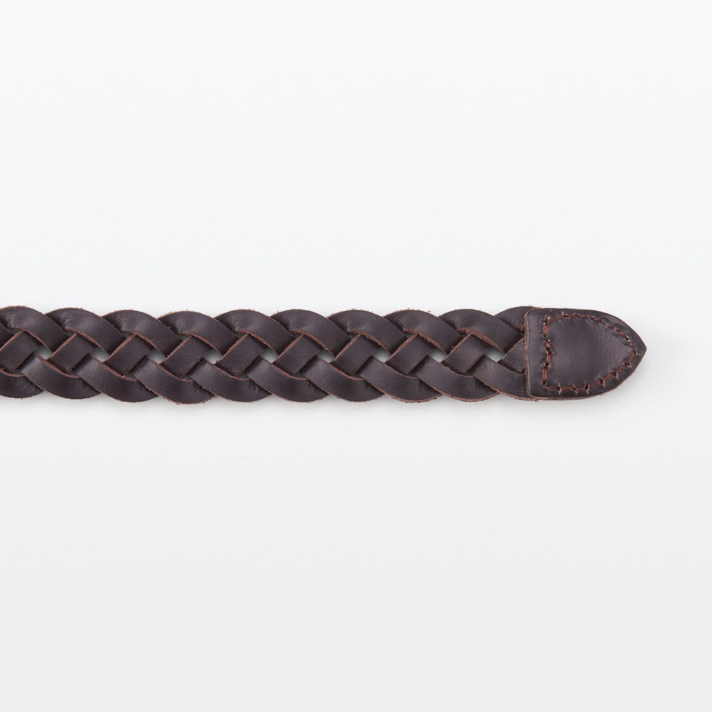 Vegetable Tannin Leather Hand-Knitted Skinny Belt