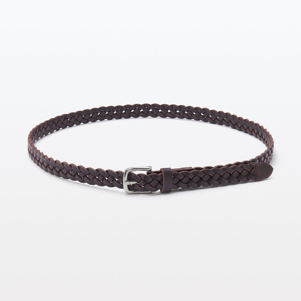 Vegetable Tannin Leather Hand-Knitted Skinny Belt