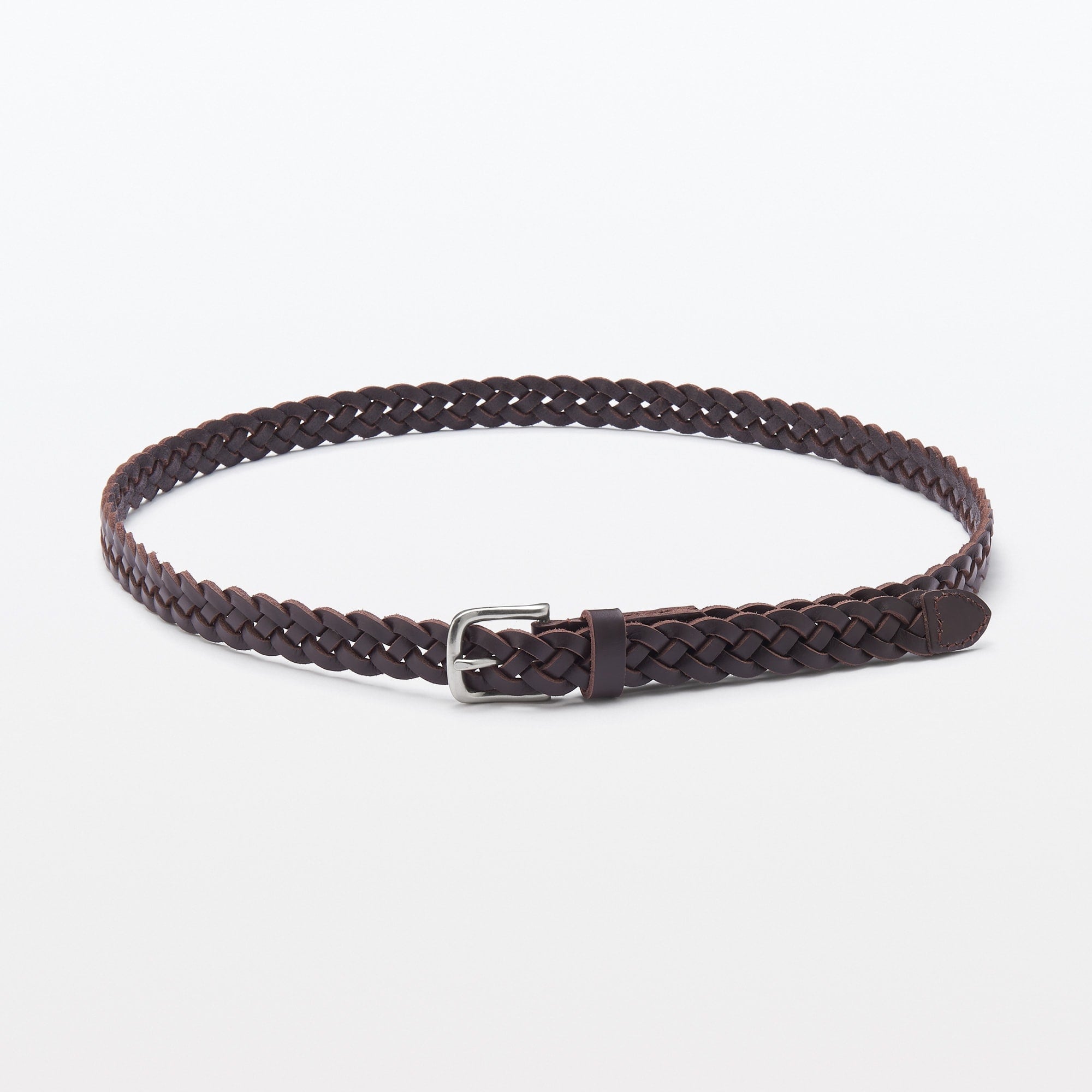 Vegetable Tannin Leather Hand-Knitted Skinny Belt