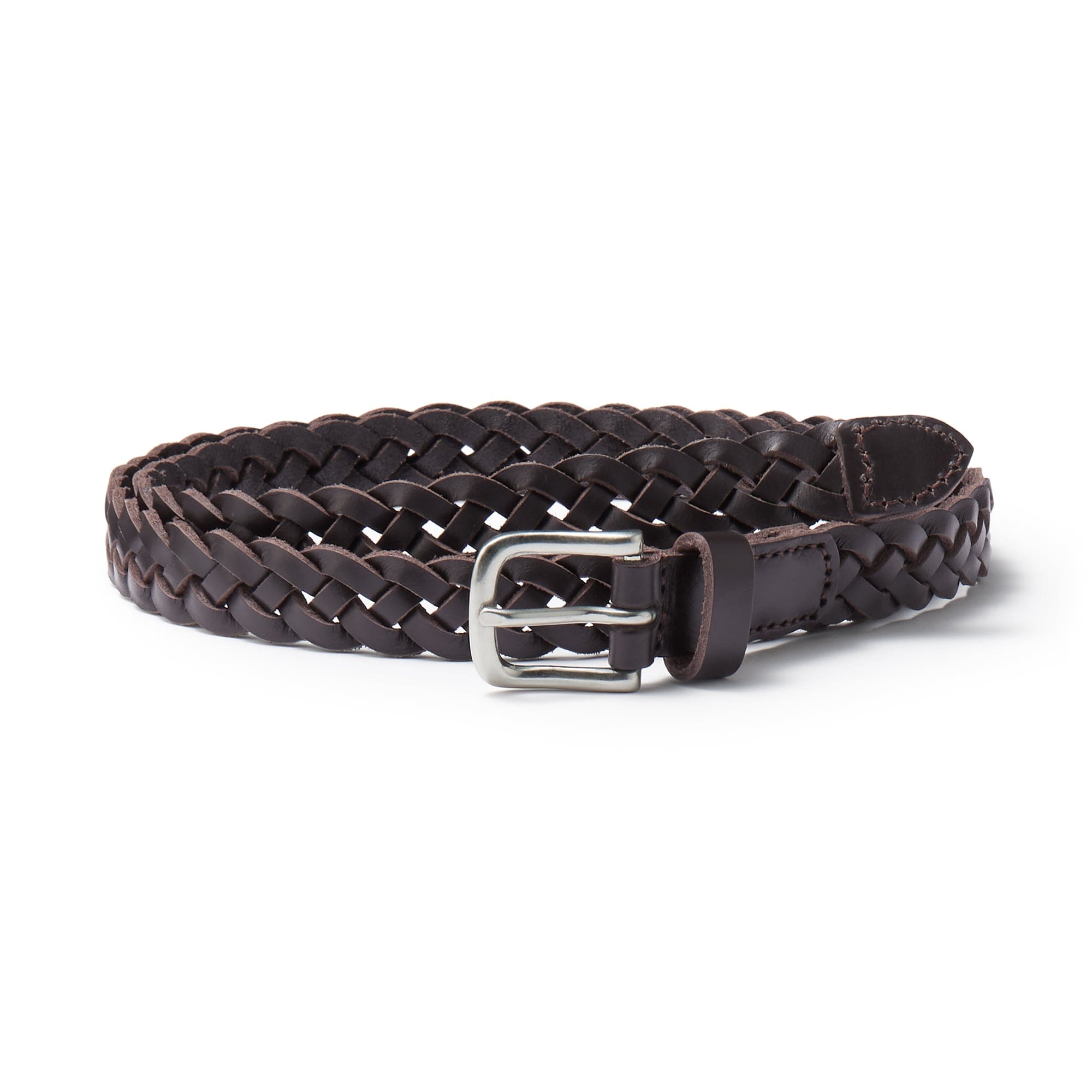 Vegetable Tannin Leather Hand-Knitted Skinny Belt