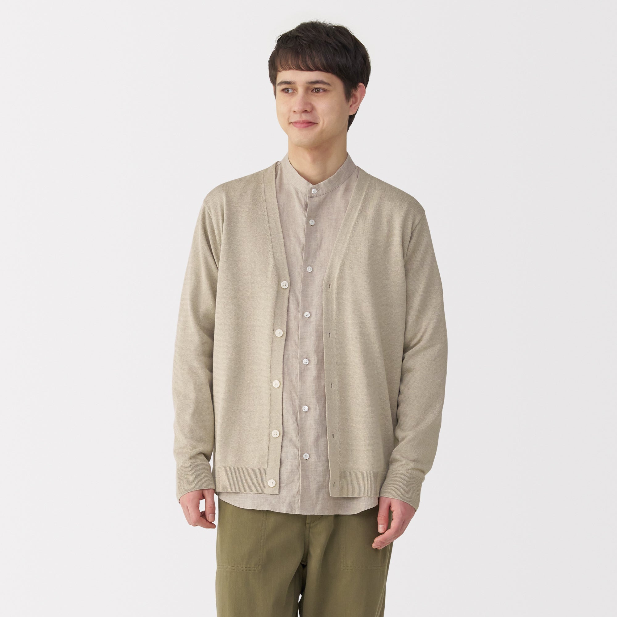 Men's Hemp Blend V-Neck Cardigan