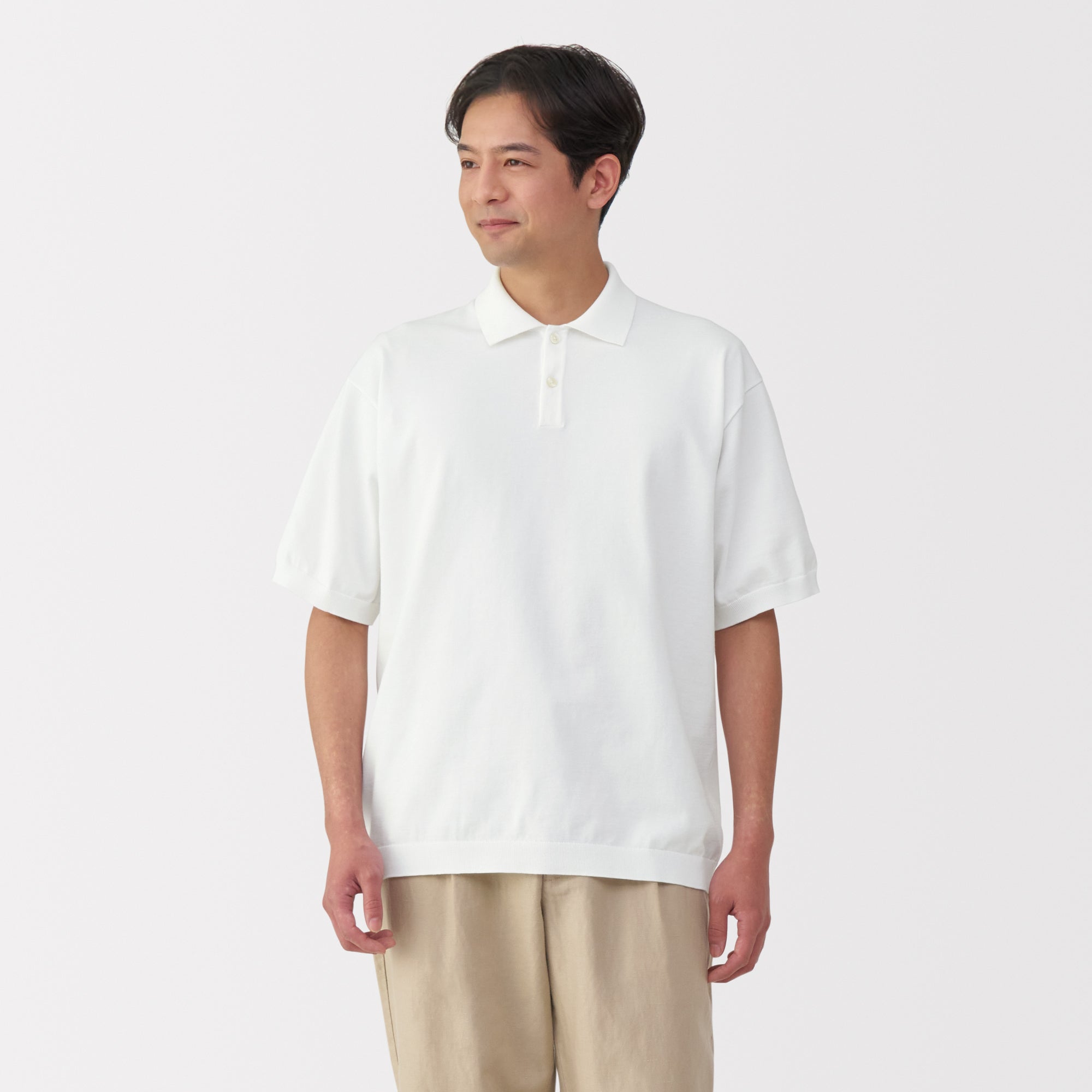 Men's Quick Dry Crew Neck Short Sleeve Knit Polo Shirt
