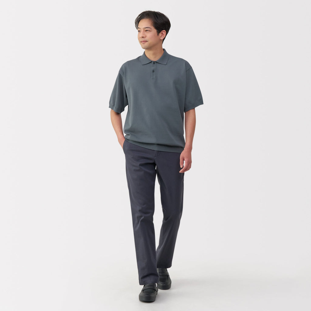 Men's Quick Dry Crew Neck Short Sleeve Knit Polo Shirt