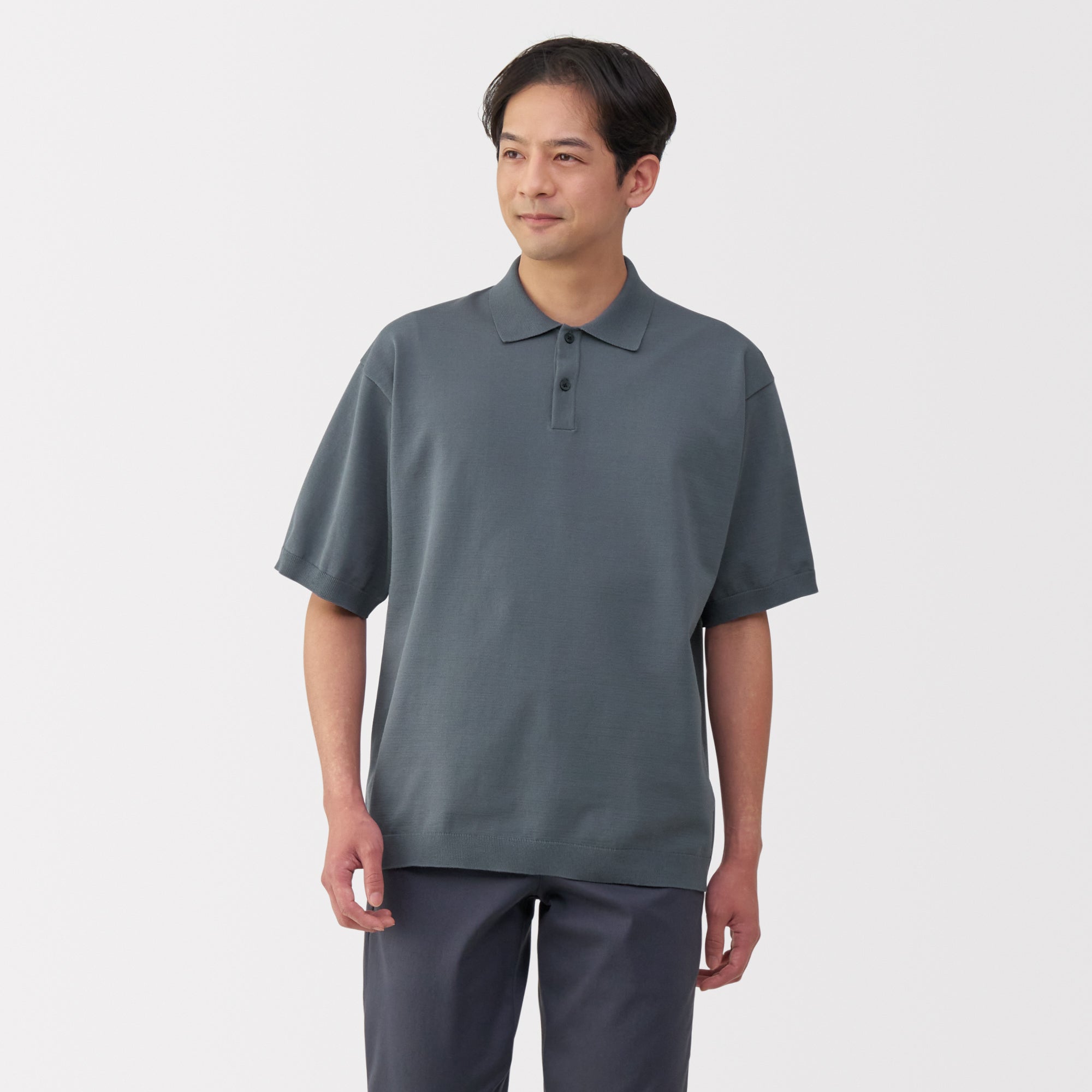 Men's Quick Dry Crew Neck Short Sleeve Knit Polo Shirt