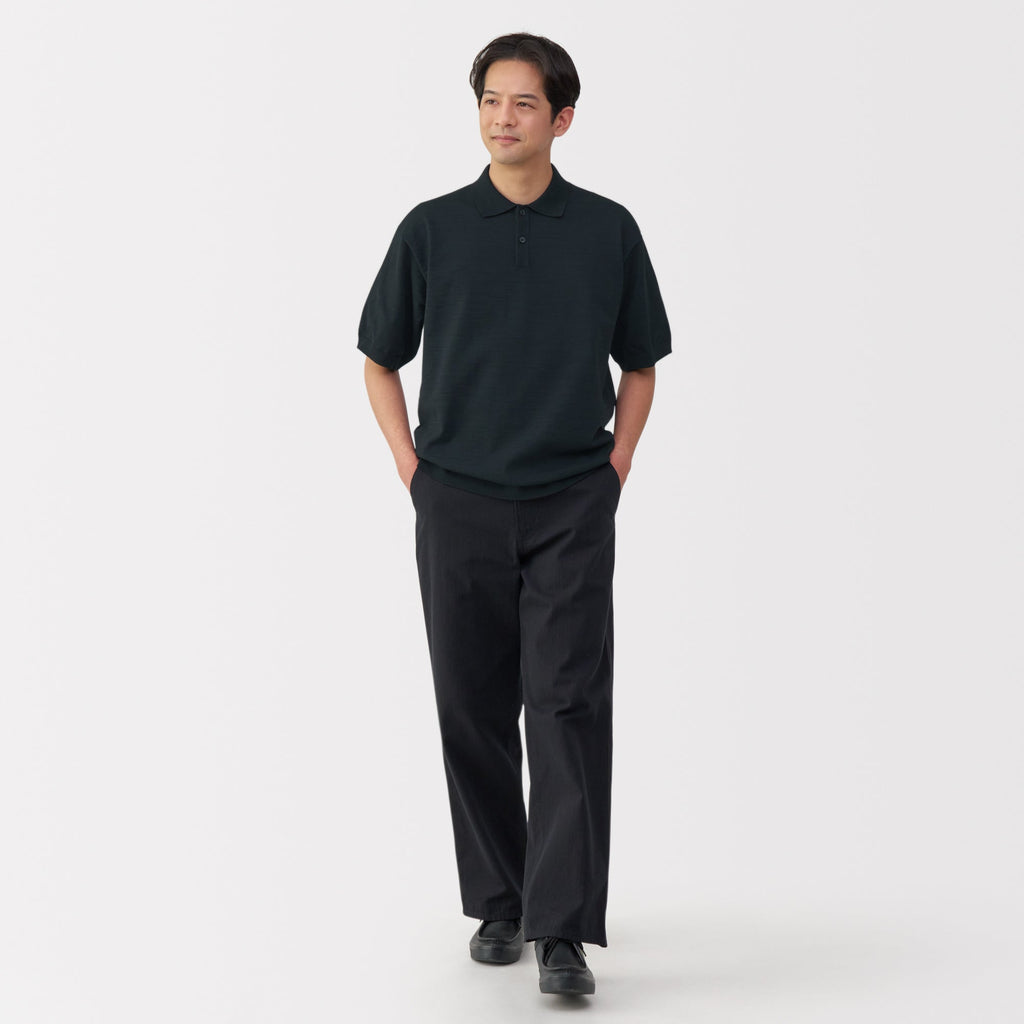 Men's Quick Dry Crew Neck Short Sleeve Knit Polo Shirt