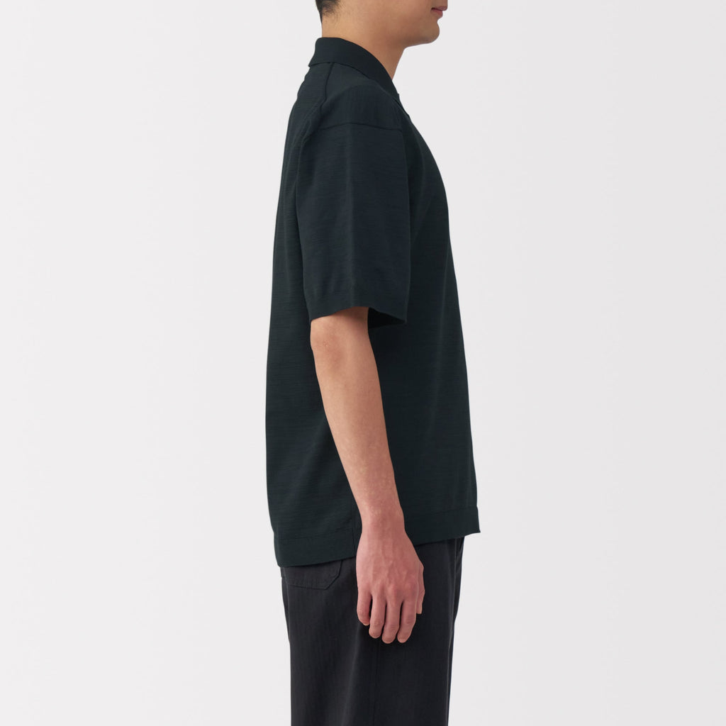 Men's Quick Dry Crew Neck Short Sleeve Knit Polo Shirt
