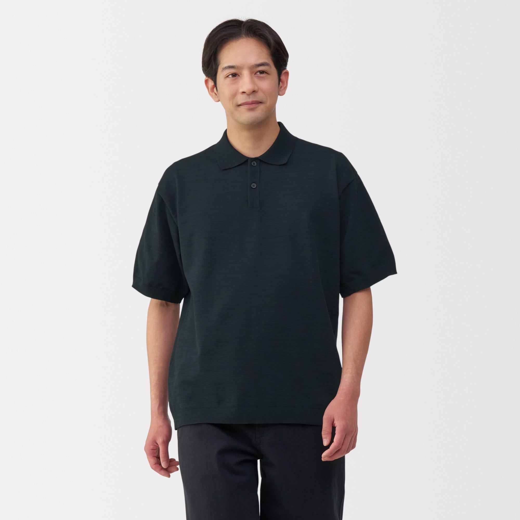 Men's Quick Dry Crew Neck Short Sleeve Knit Polo Shirt