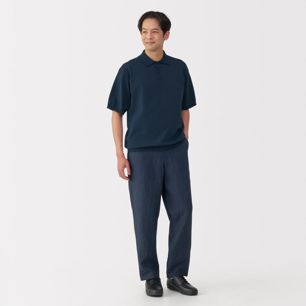 Men's Quick Dry Crew Neck Short Sleeve Knit Polo Shirt