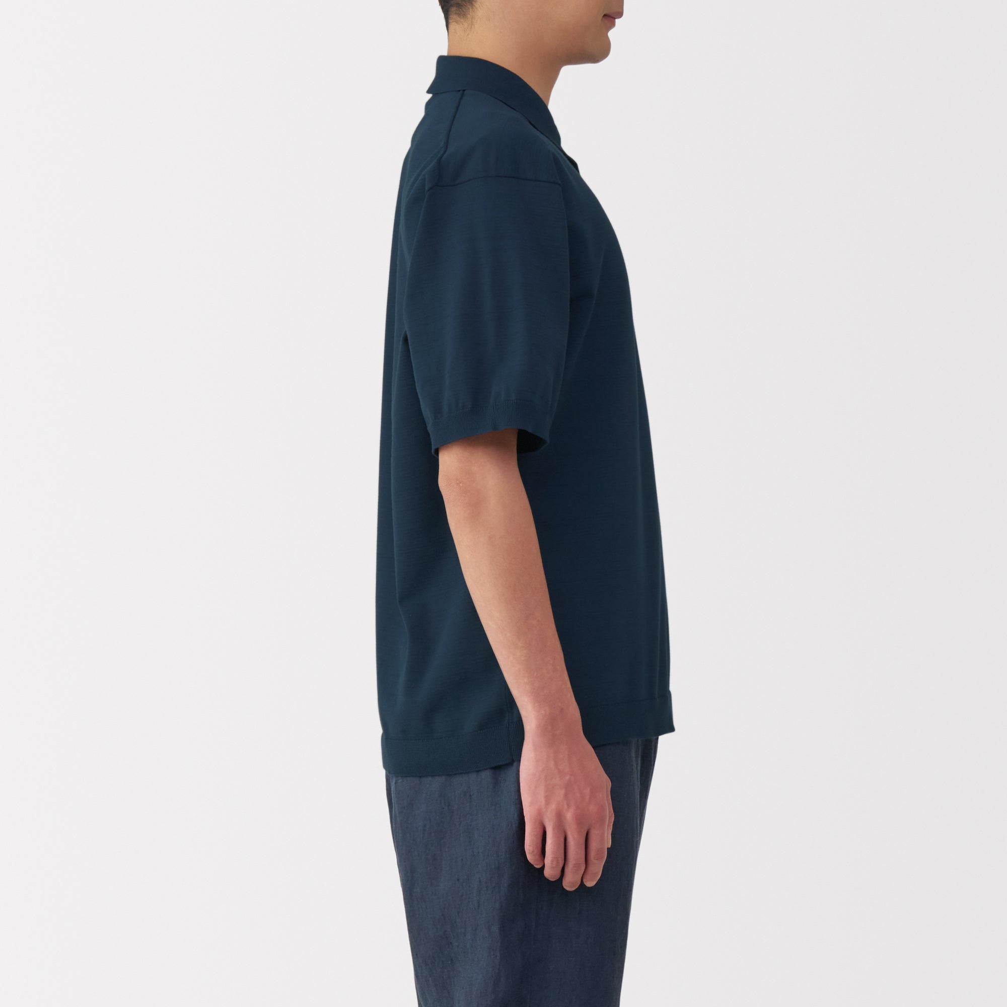 Men's Quick Dry Crew Neck Short Sleeve Knit Polo Shirt