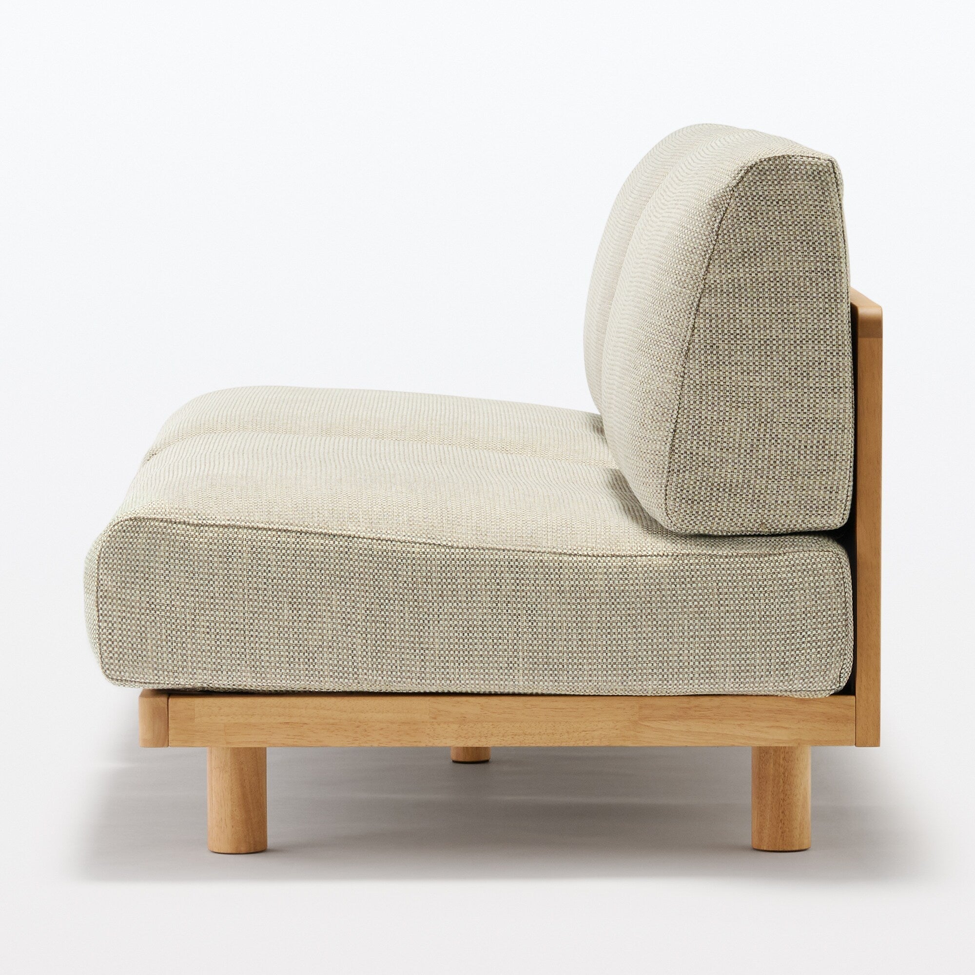 [HD] Spacious Armless Sofa Beige 2 Seater