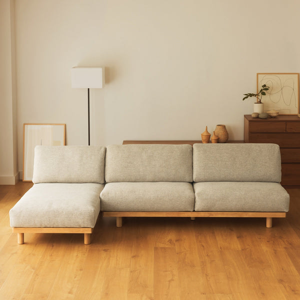 [HD] Spacious Armless Sofa Beige 2 Seater