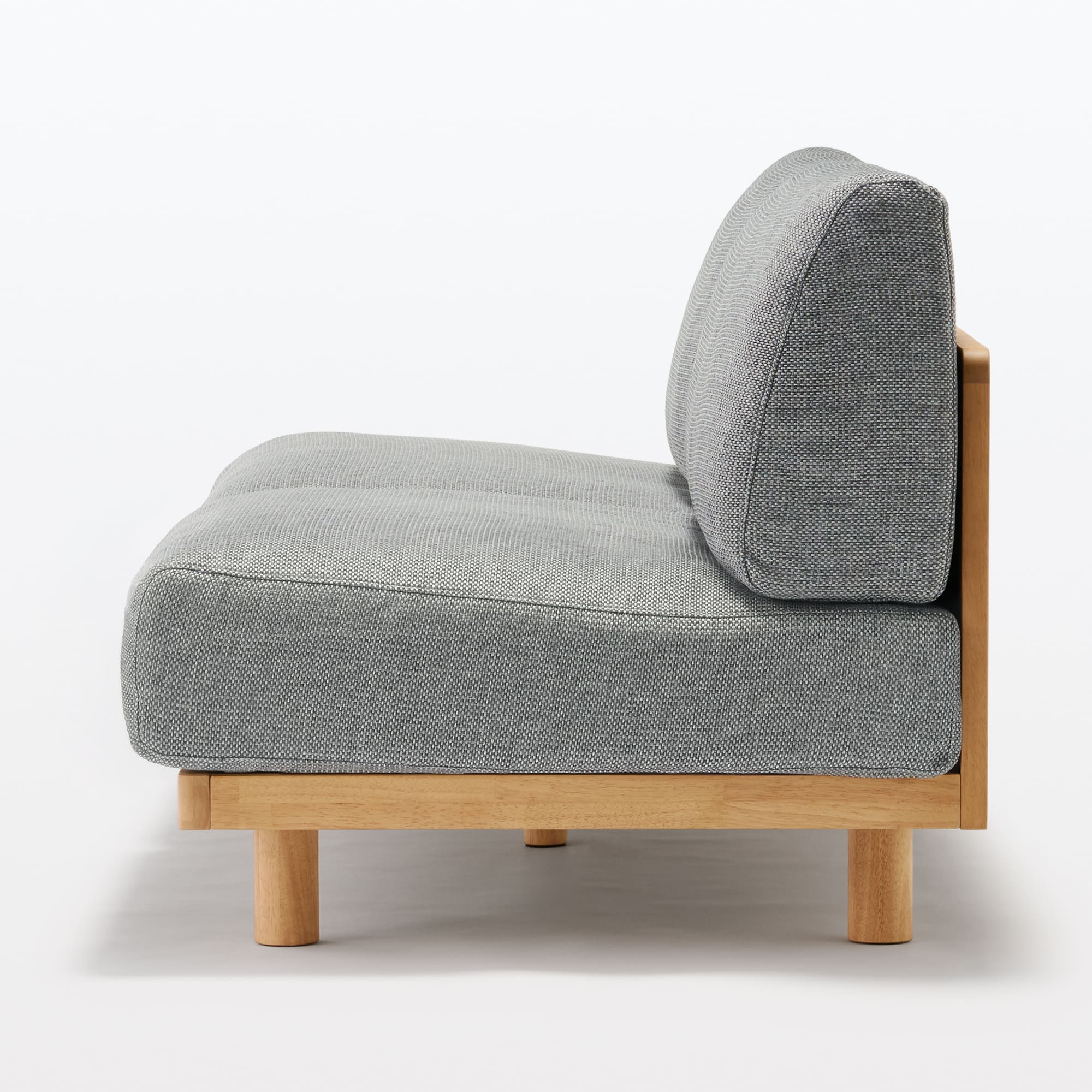 [HD] Spacious Armless Sofa Gray 2 Seater Secondary image