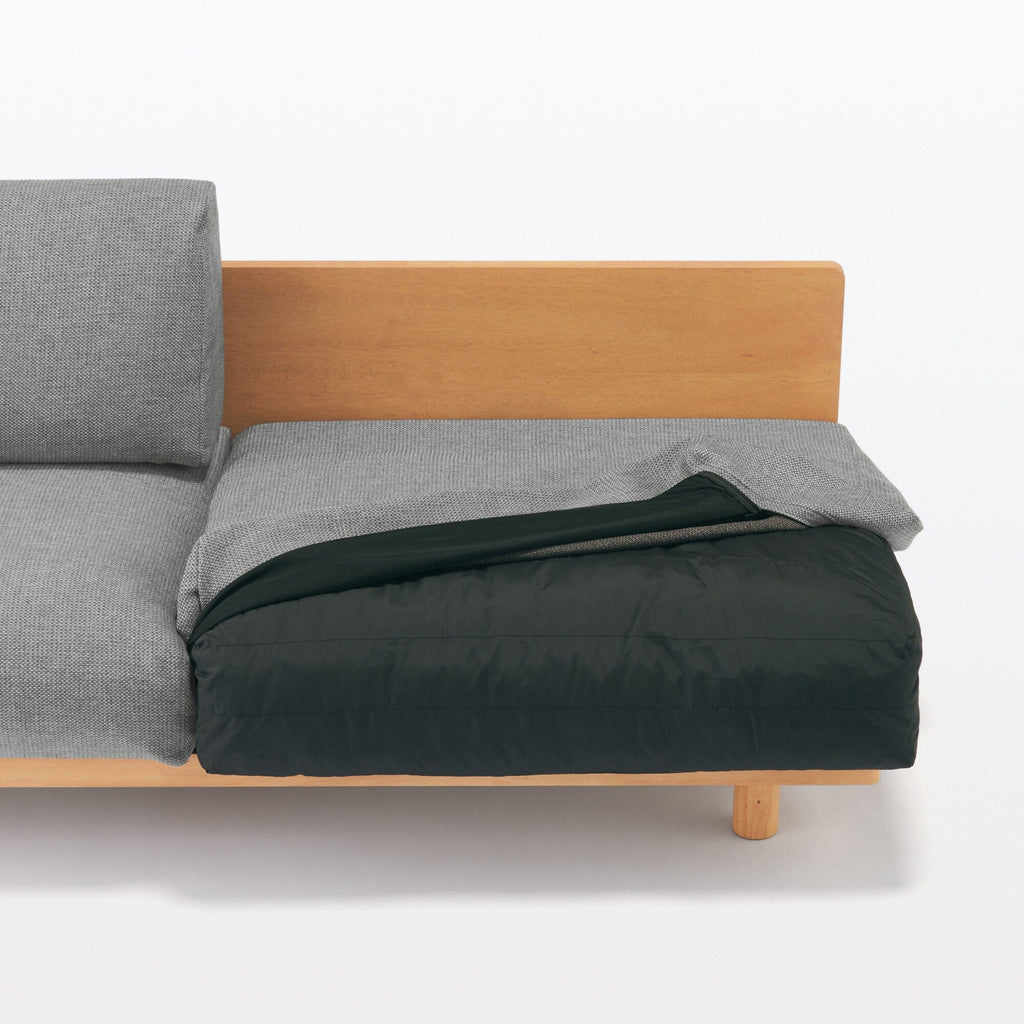 [HD] Spacious Armless Sofa Gray 2 Seater