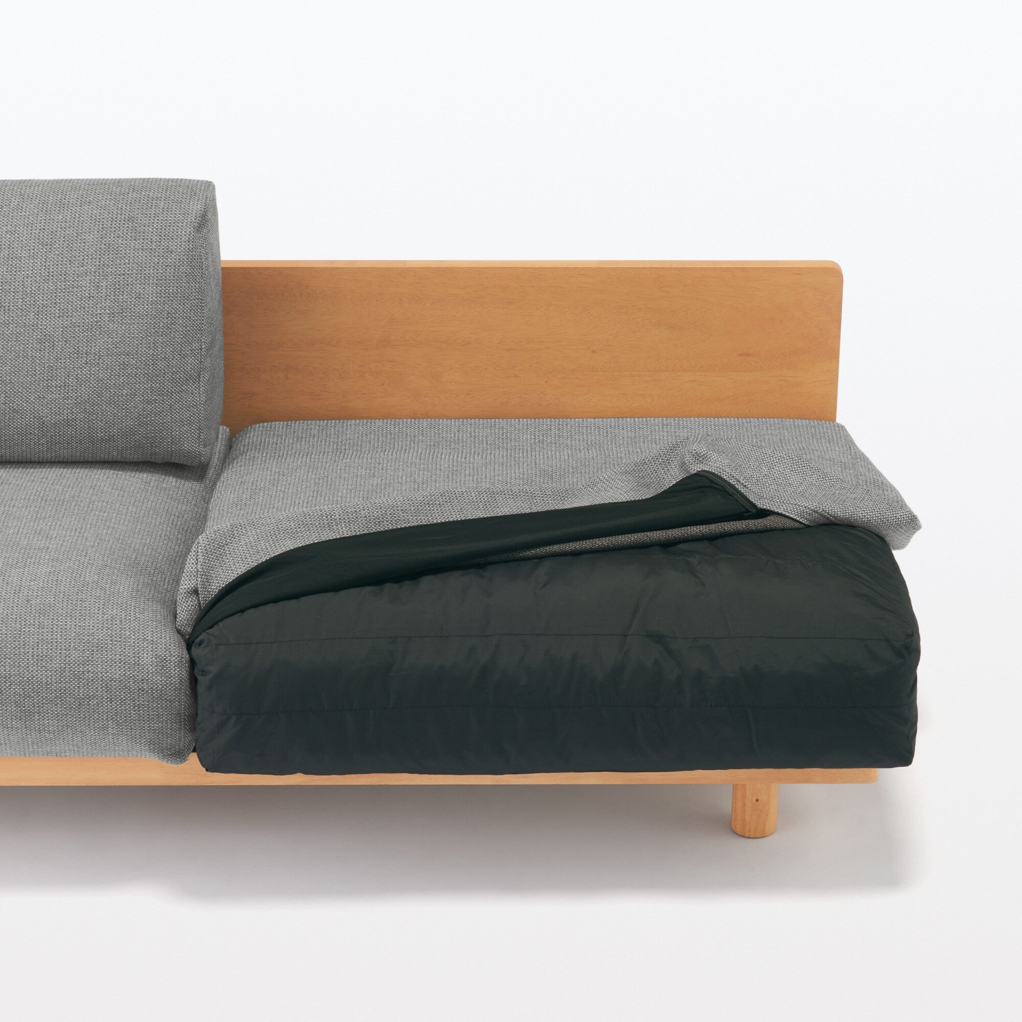 [HD] Spacious Armless Sofa Gray 2 Seater