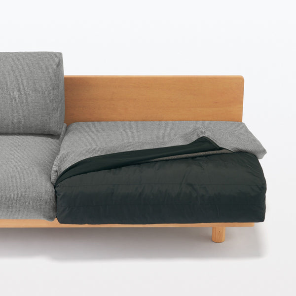 [HD] Spacious Armless Sofa Gray 2 Seater