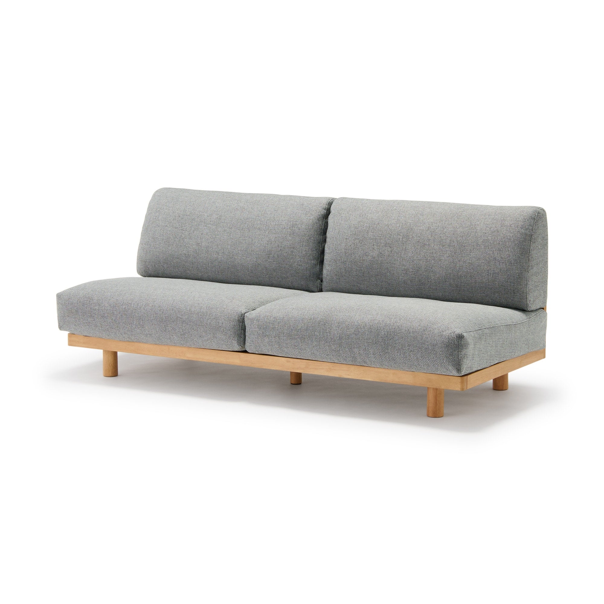 [HD] Spacious Armless Sofa Gray 2 Seater Main image