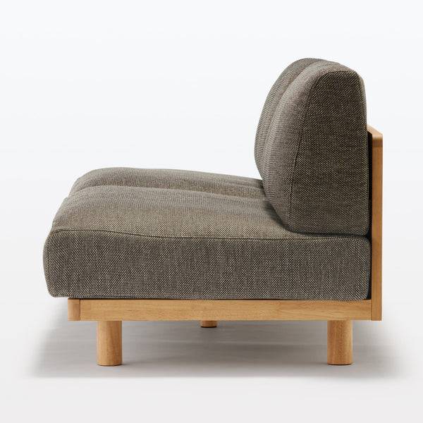 [HD] Spacious Armless Sofa Brown 2 Seater
