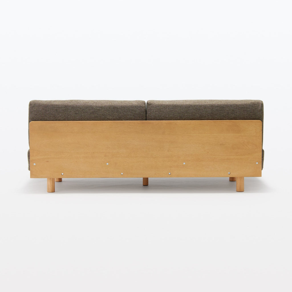 [HD] Spacious Armless Sofa Brown 2 Seater