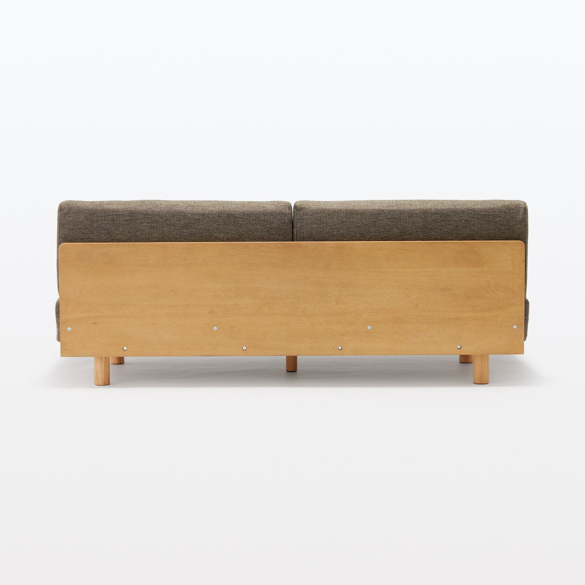 [HD] Spacious Armless Sofa Brown 2 Seater