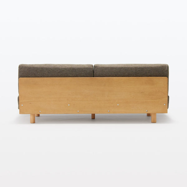 [HD] Spacious Armless Sofa Brown 2 Seater