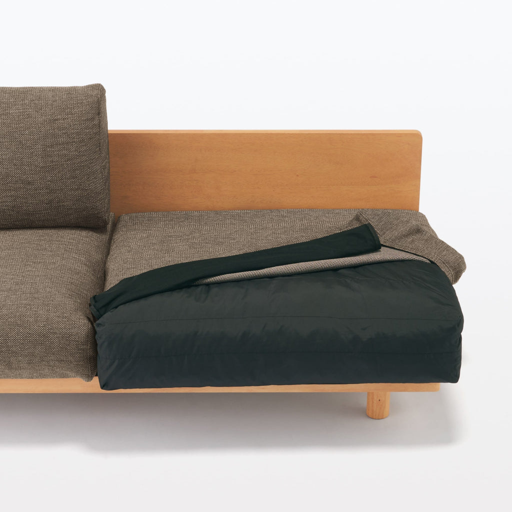 [HD] Spacious Armless Sofa Brown 2 Seater