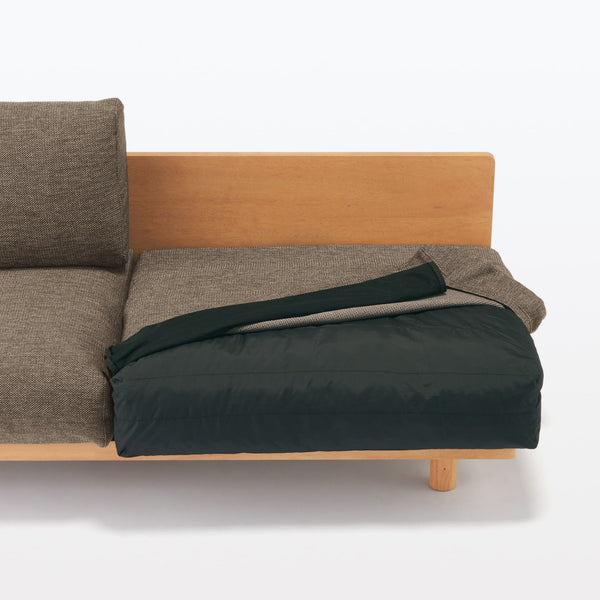 [HD] Spacious Armless Sofa Brown 2 Seater