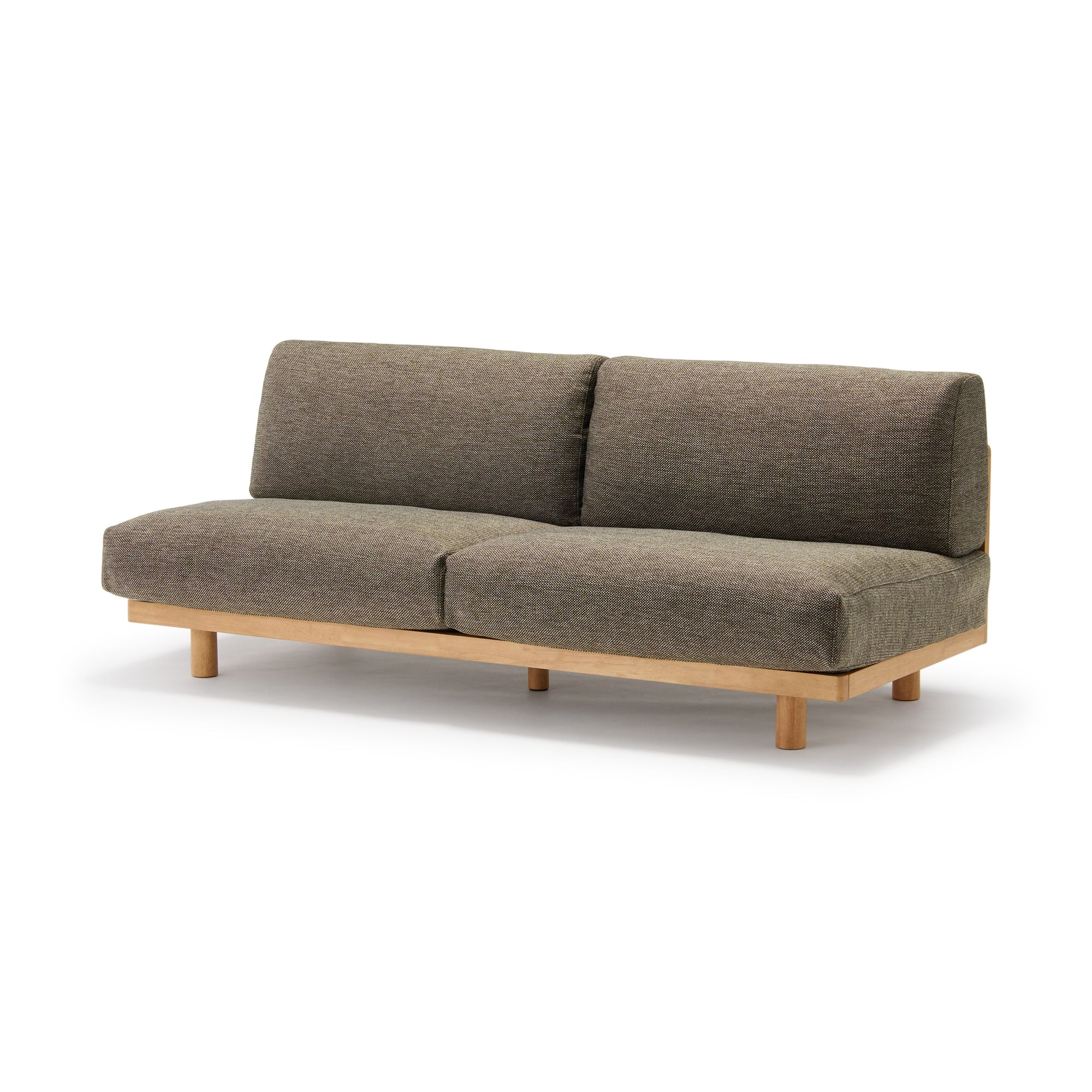 [HD] Spacious Armless Sofa Brown 2 Seater Main image